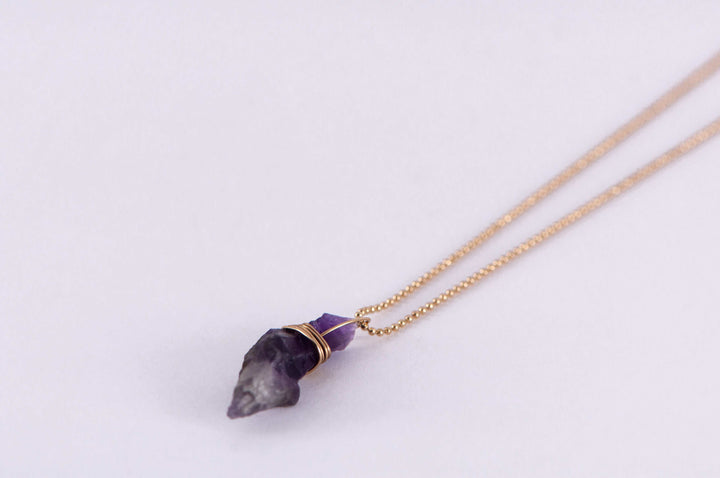 Collar Amatista Bruto - Pilú Joyería. Joyas y accesorios con diseños exclusivos