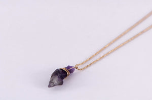 Collar Amatista Bruto - Pilú Joyería. Joyas y accesorios con diseños exclusivos