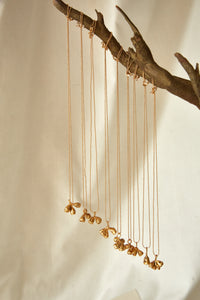 Collar Racimo Campanita Eucalipto Baño de Oro