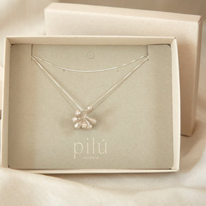 Collar Racimo Campanita Eucalipto Plata ley 950