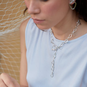 Collar chocker atarraya peces plateado