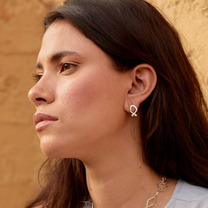 Aretes Topos Mini Pez Plata Ley 950