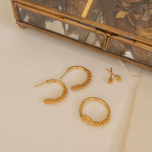 Anillo suculenta punticas dorado - Pilú Joyería. Joyas y accesorios con diseños exclusivos