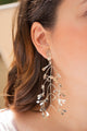 Aretes maxi hojas Chiribiquete baño plata
