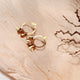 Aretes midi circulo hojas Chiribiquete dorado - Pilú Joyería. Joyas y accesorios con diseños exclusivos