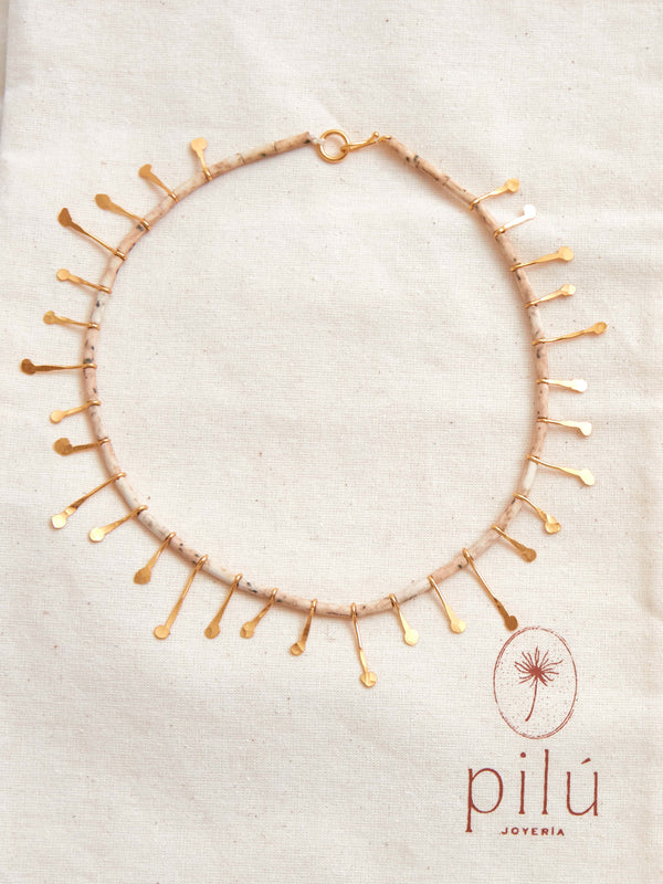 Collar De La Tierra - Cerámica Tubular Beige