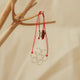 Pulsera atarraya hilo rojo baño plata