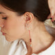 Aretes Atarraya Hilo Rojo Baño Plata