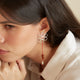 Aretes Atarraya Hilo Rojo Baño Plata