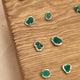 Aretes Vetas Esmeralda en bruto Plata ley 950