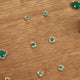 Aretes Vetas Mini Esmeralda en bruto Plata ley 950
