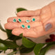 Aretes Vetas Esmeralda en bruto Plata ley 950