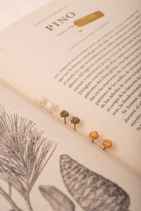 Aretes Jardín Pino Plata Ley 950