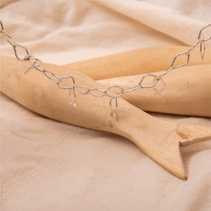 Collar chocker atarraya peces plateado