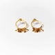 Aretes midi circulo hojas Chiribiquete dorado - Pilú Joyería. Joyas y accesorios con diseños exclusivos